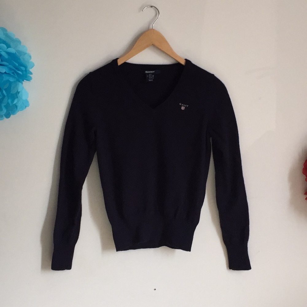 Gant Navy Blue Wool Sweater